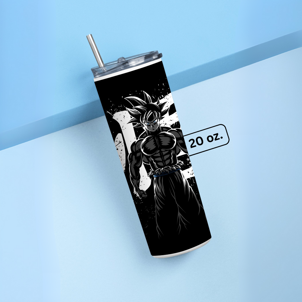 "Son Goku:Dragon Ballz" Tumbler with Metal Straw