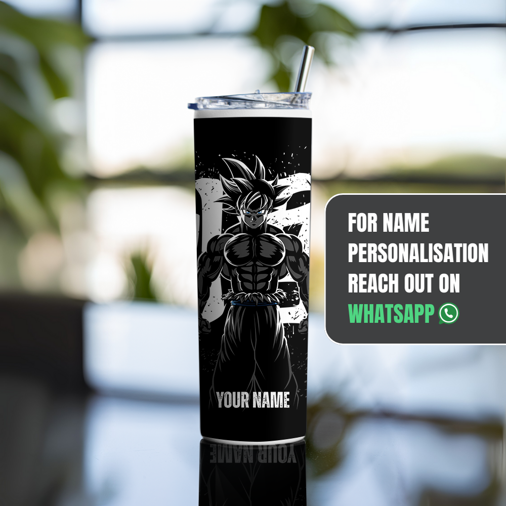 "Son Goku:Dragon Ballz" Tumbler with Metal Straw