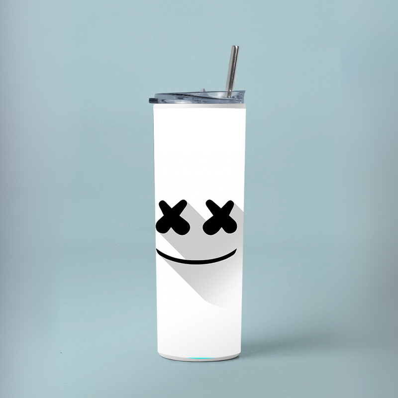 "MARSHMELLO" Tumbler with Metal Straw