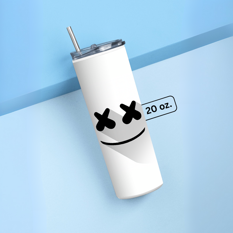 "MARSHMELLO" Tumbler with Metal Straw