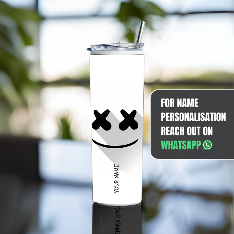 "MARSHMELLO" Tumbler with Metal Straw