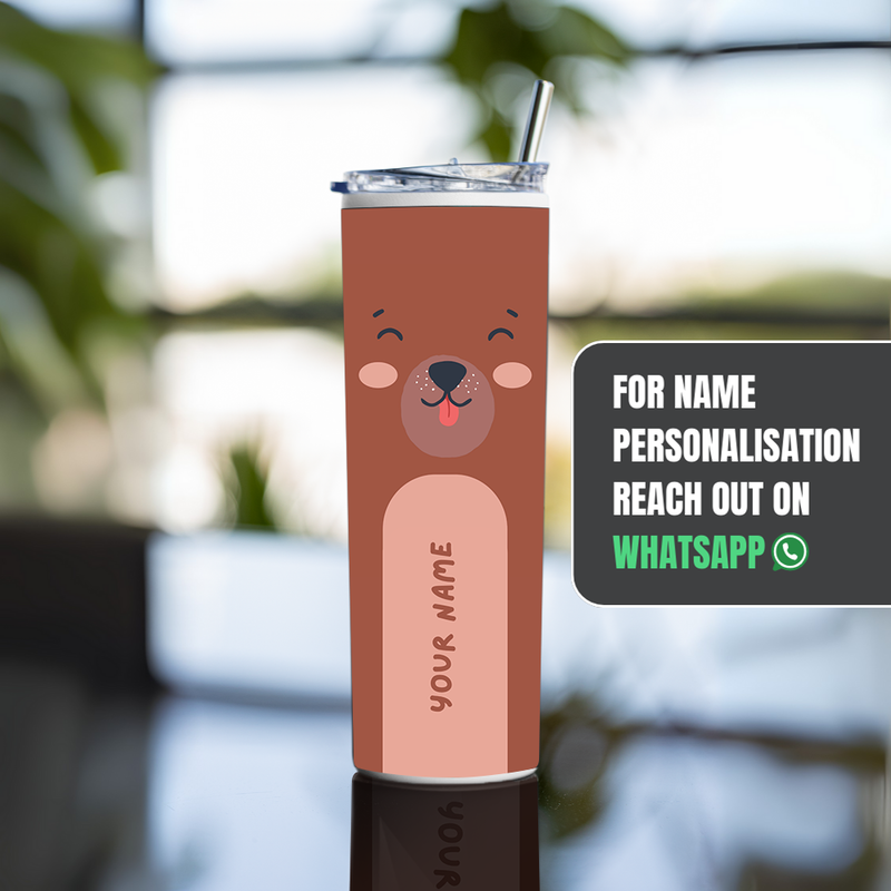 "BEAR WHY THIRSTY" Tumbler with Metal Straw