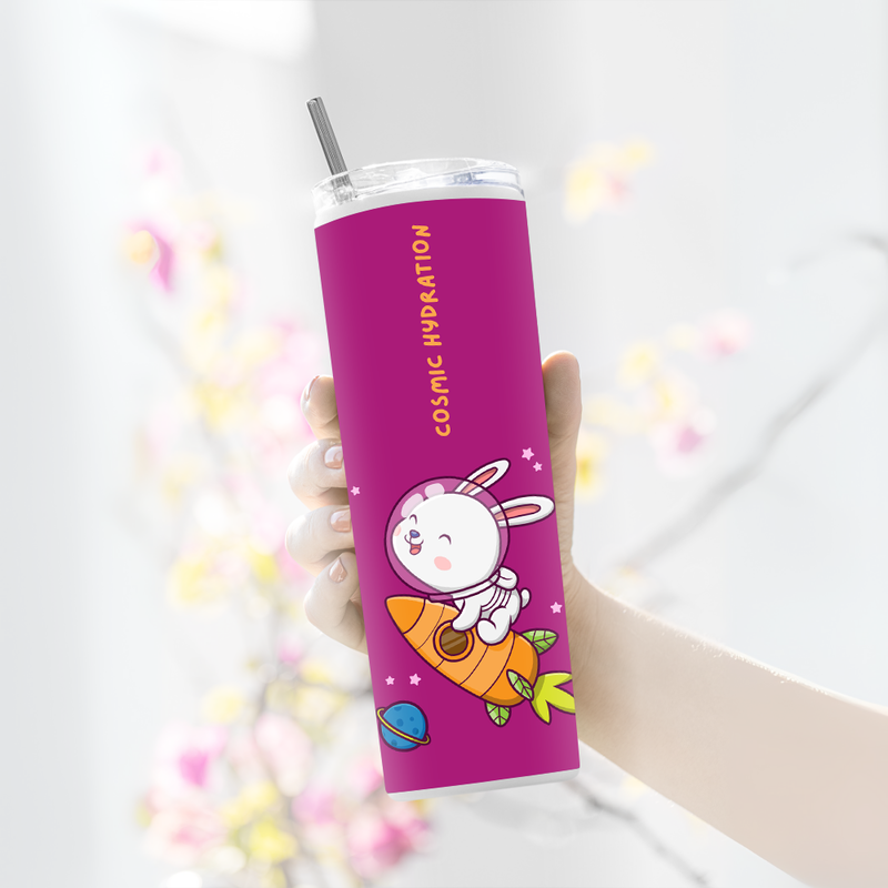 "COSMIC HYDRATION" Tumbler with Metal Straw