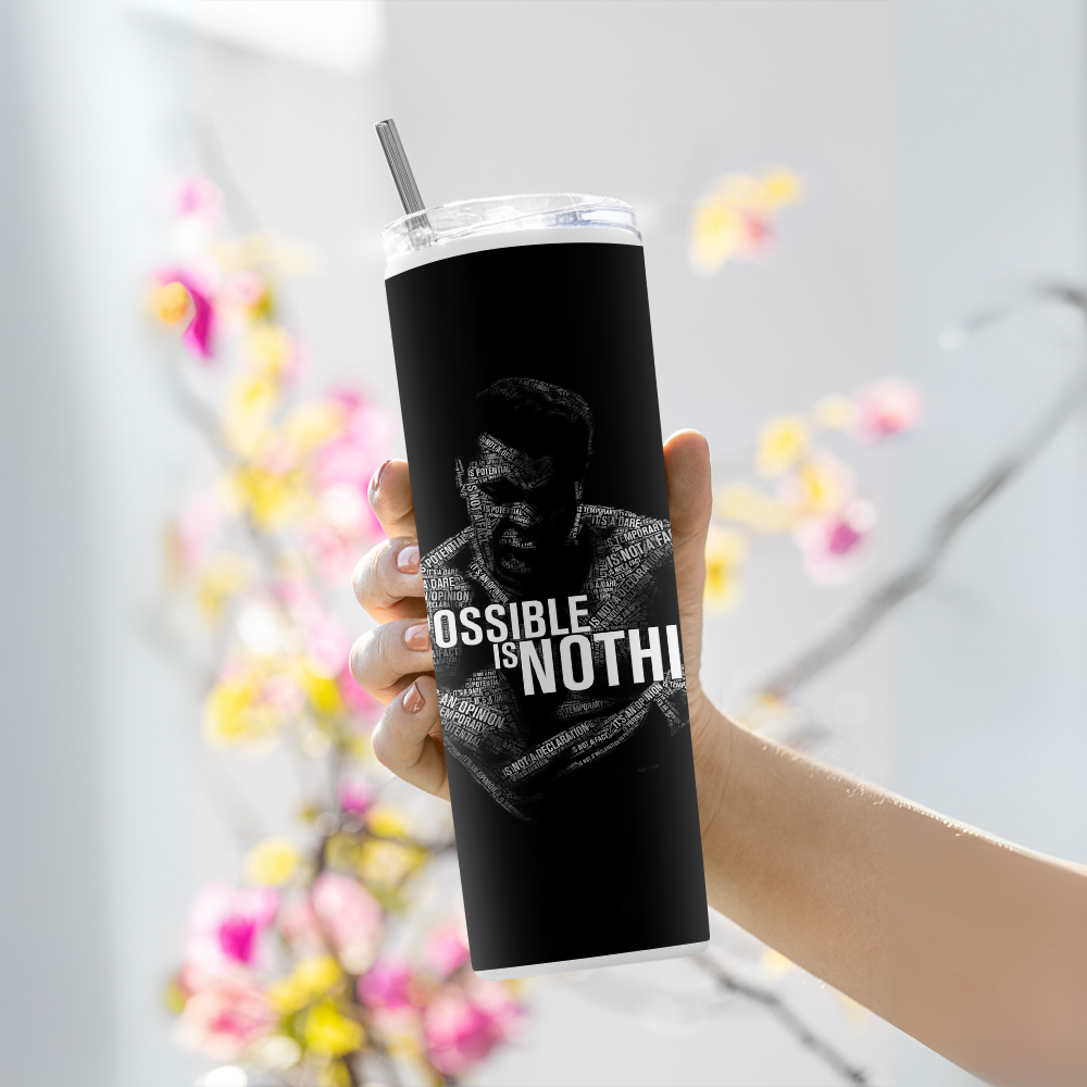 "Impossible is Nothing" Tumbler with Metal Straw