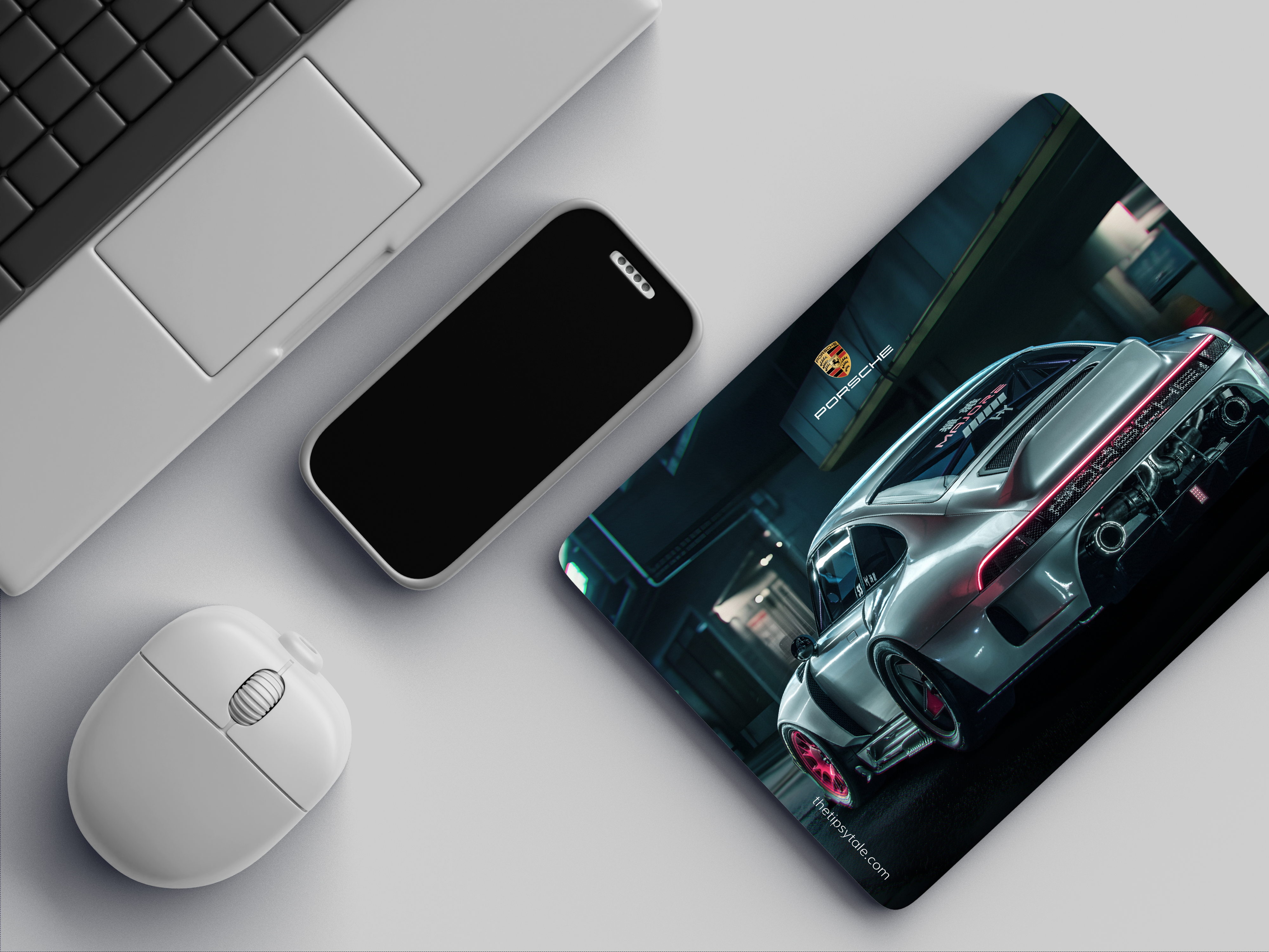 "Porsche- The Royal Silver" Mousepad Enhance Your Workspace with Style