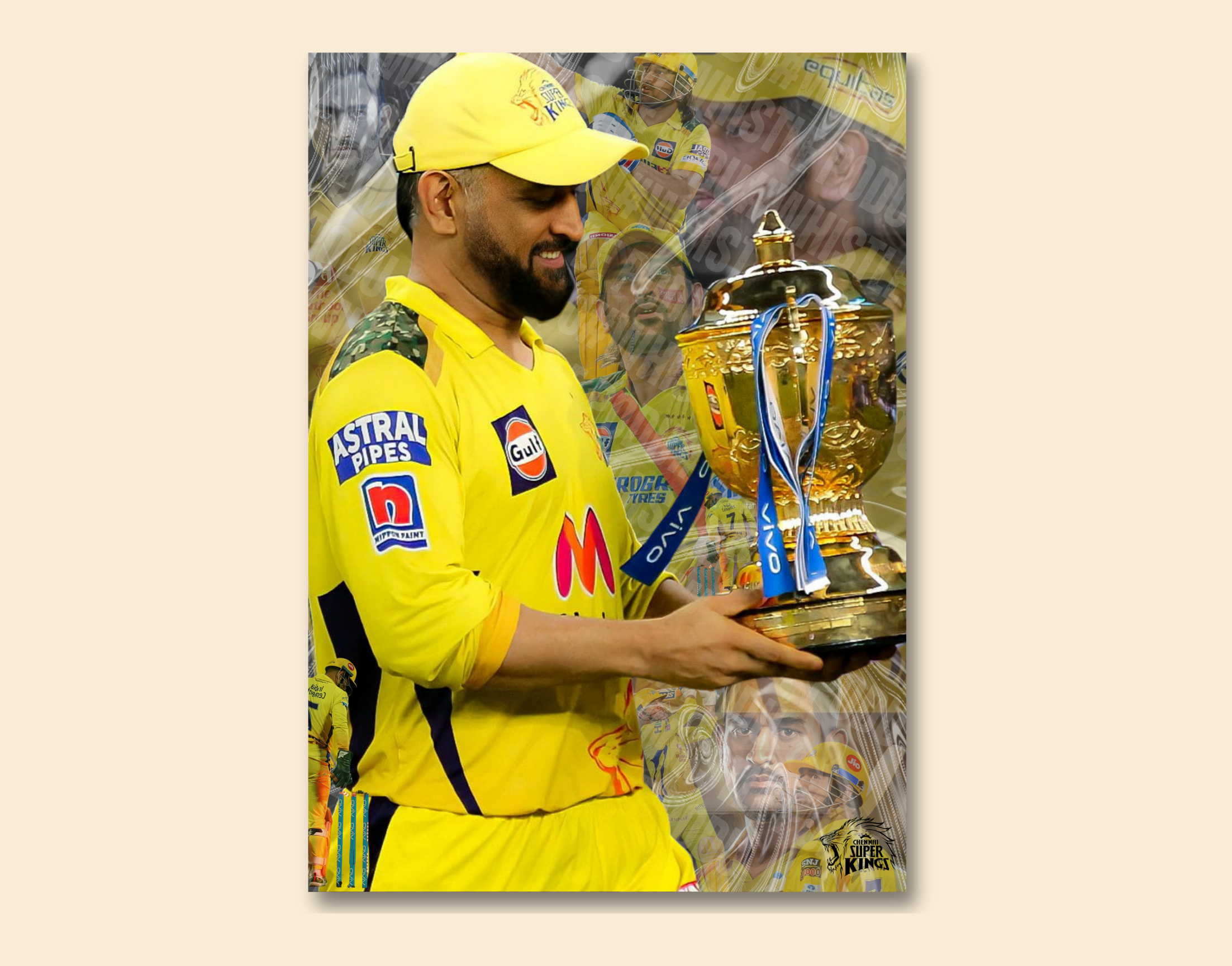 "MSD- The IPL Match Winner"- Shiny & Sturdy Metallic Poster  Art That Pops & Sticks