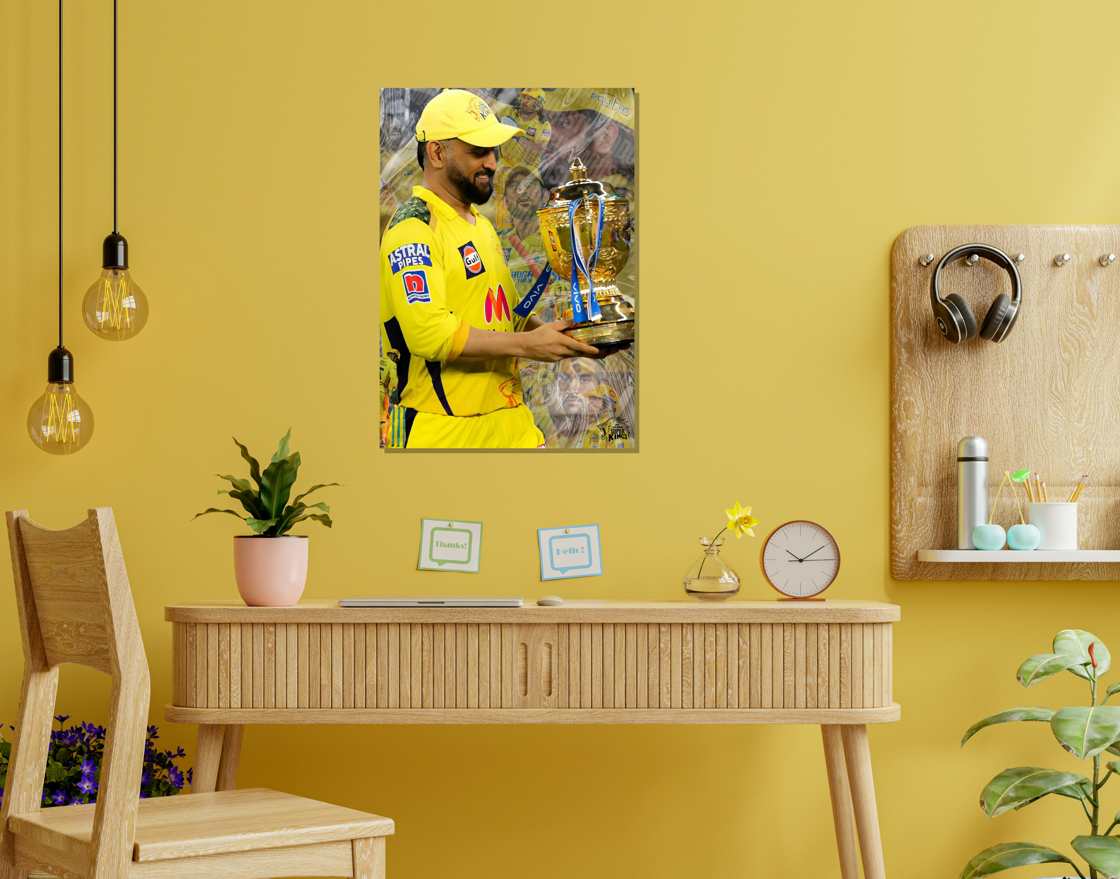 "MSD- The IPL Match Winner"- Shiny & Sturdy Metallic Poster  Art That Pops & Sticks