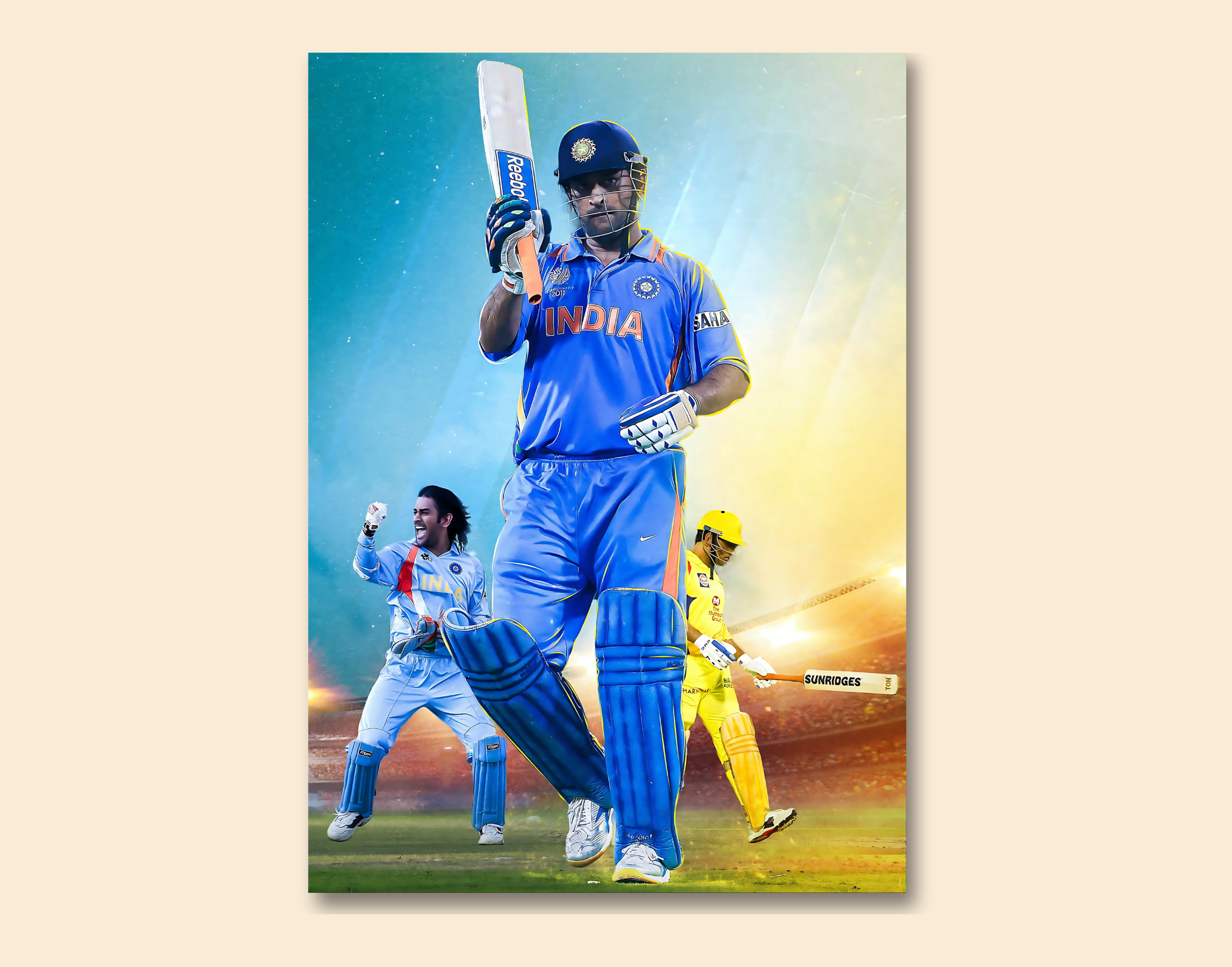 "Dhoni: The Mastermind"- Shiny & Sturdy Metallic Poster  Art That Pops & Sticks