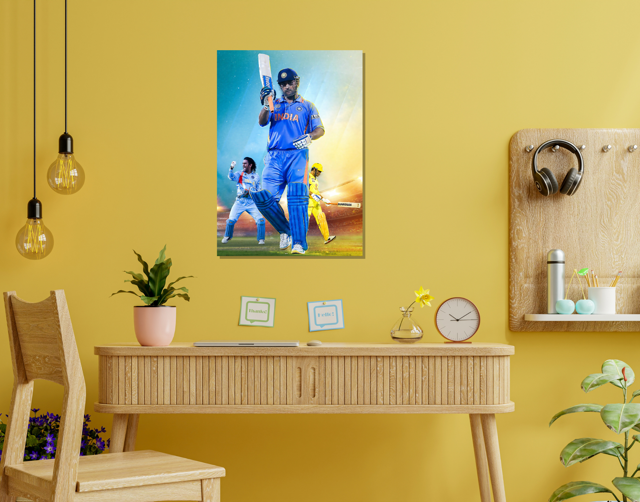 "Dhoni: The Mastermind"- Shiny & Sturdy Metallic Poster  Art That Pops & Sticks