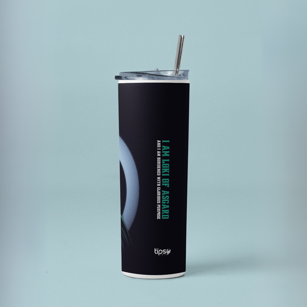 "I am Loki of Asgard" Tumbler with Metal Straw