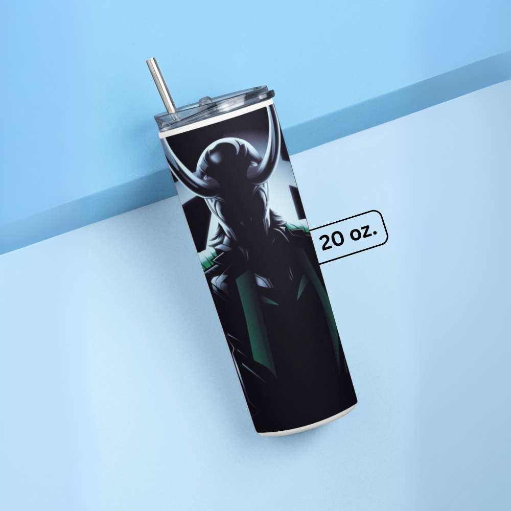 "I am Loki of Asgard" Tumbler with Metal Straw