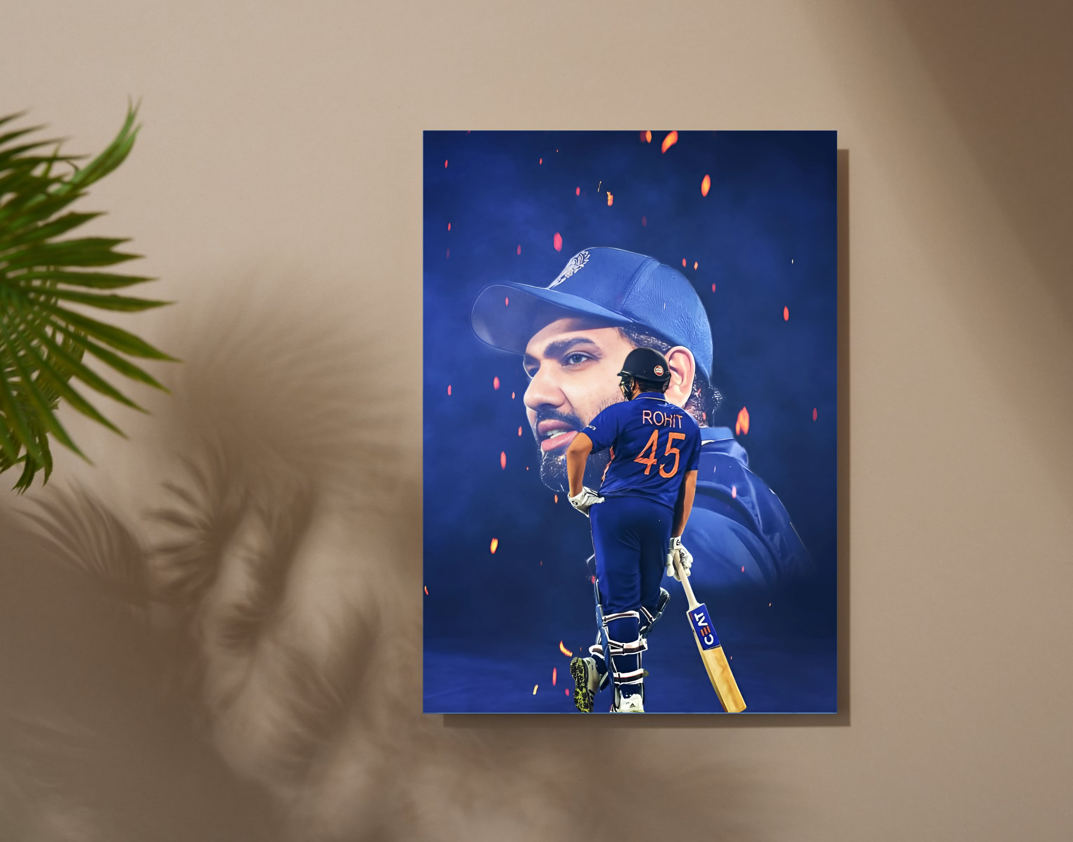 "Rohit Sharma #45: Hitman Shana"- Shiny & Sturdy Metallic Poster  Art That Pops & Sticks
