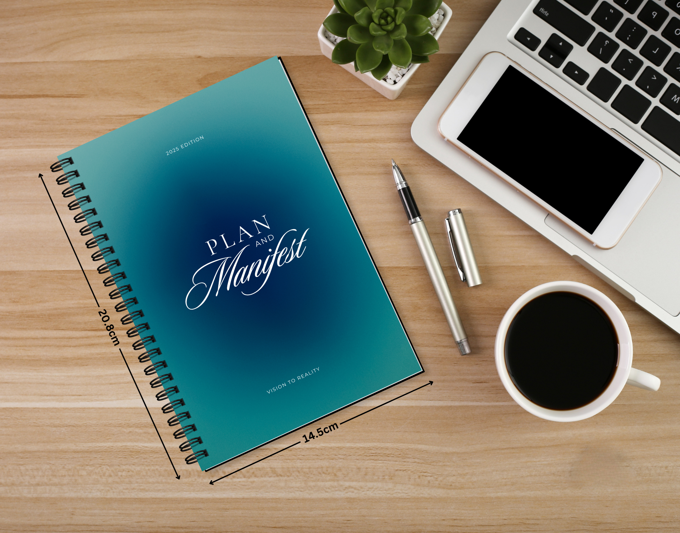 "PLAN AND MANIFEST" Elegant & Inspiring Diary for Daily Reflection