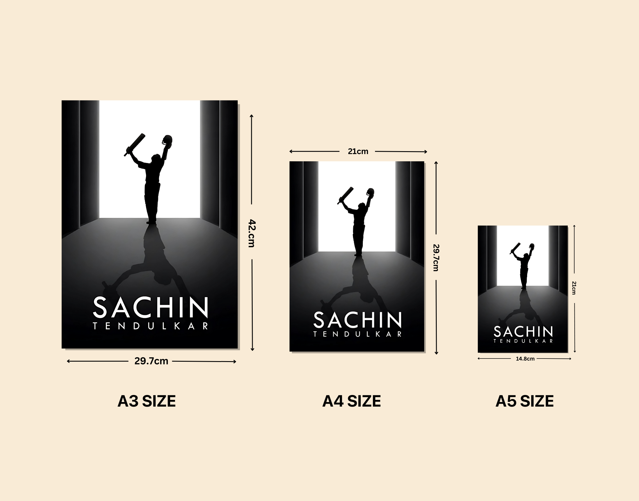 "Sachin Tendulkar: God of Cricket"- Shiny & Sturdy Metallic Poster  Art That Pops & Sticks