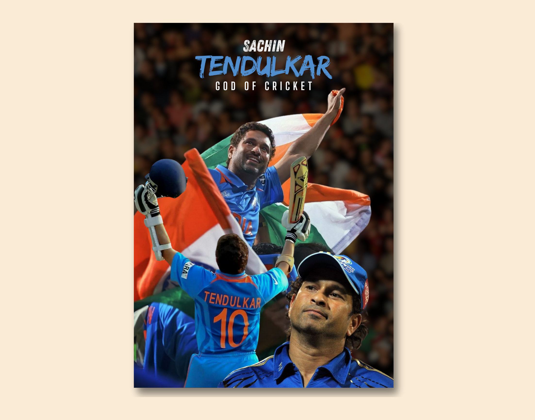 "Sachin Tendulkar: Master Blaster"- Shiny & Sturdy Metallic Poster  Art That Pops & Sticks