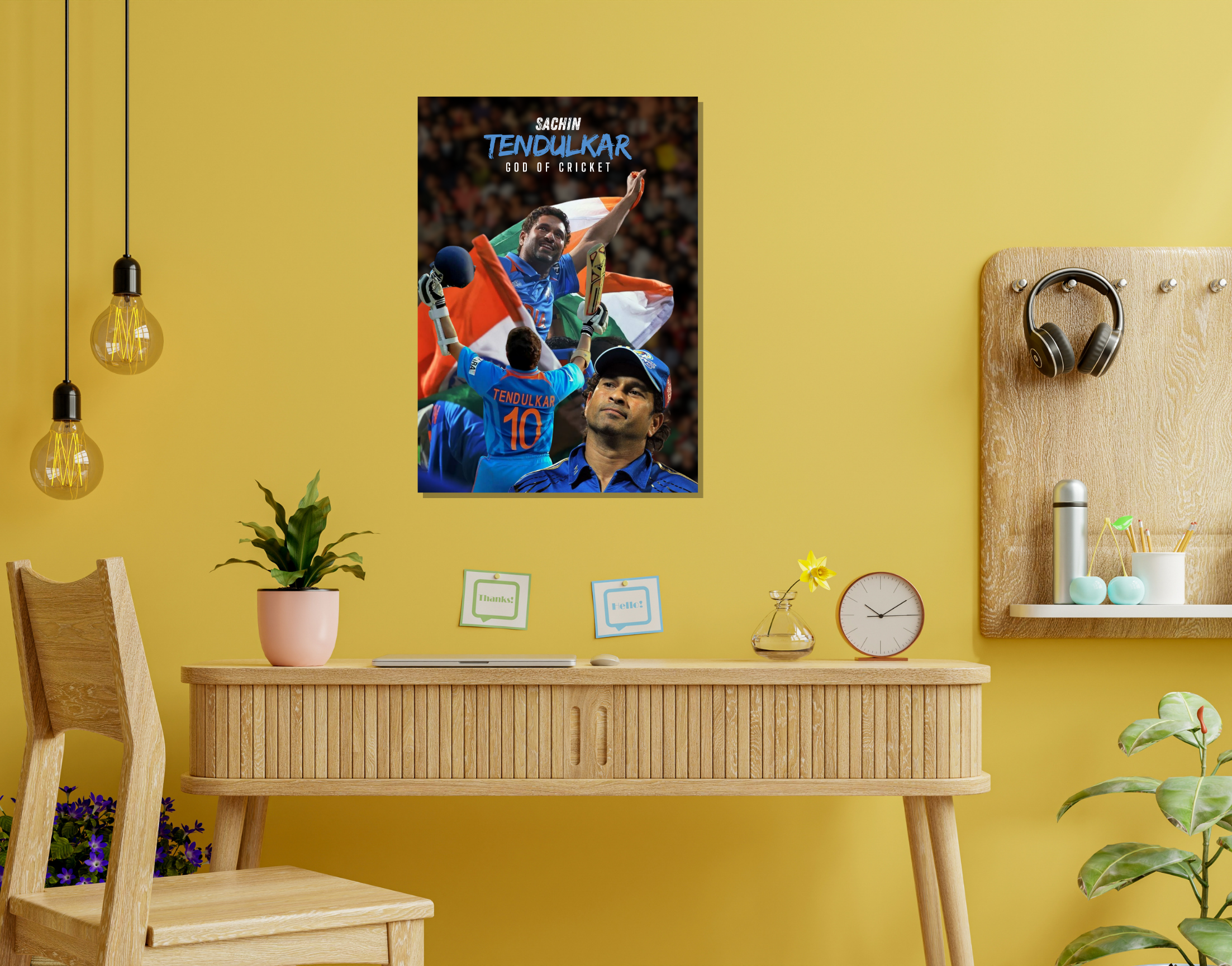 "Sachin Tendulkar: Master Blaster"- Shiny & Sturdy Metallic Poster  Art That Pops & Sticks
