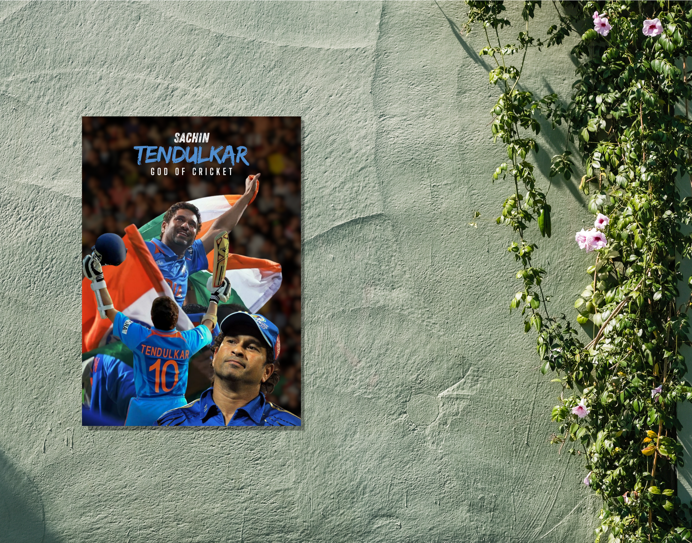 "Sachin Tendulkar: Master Blaster"- Shiny & Sturdy Metallic Poster  Art That Pops & Sticks