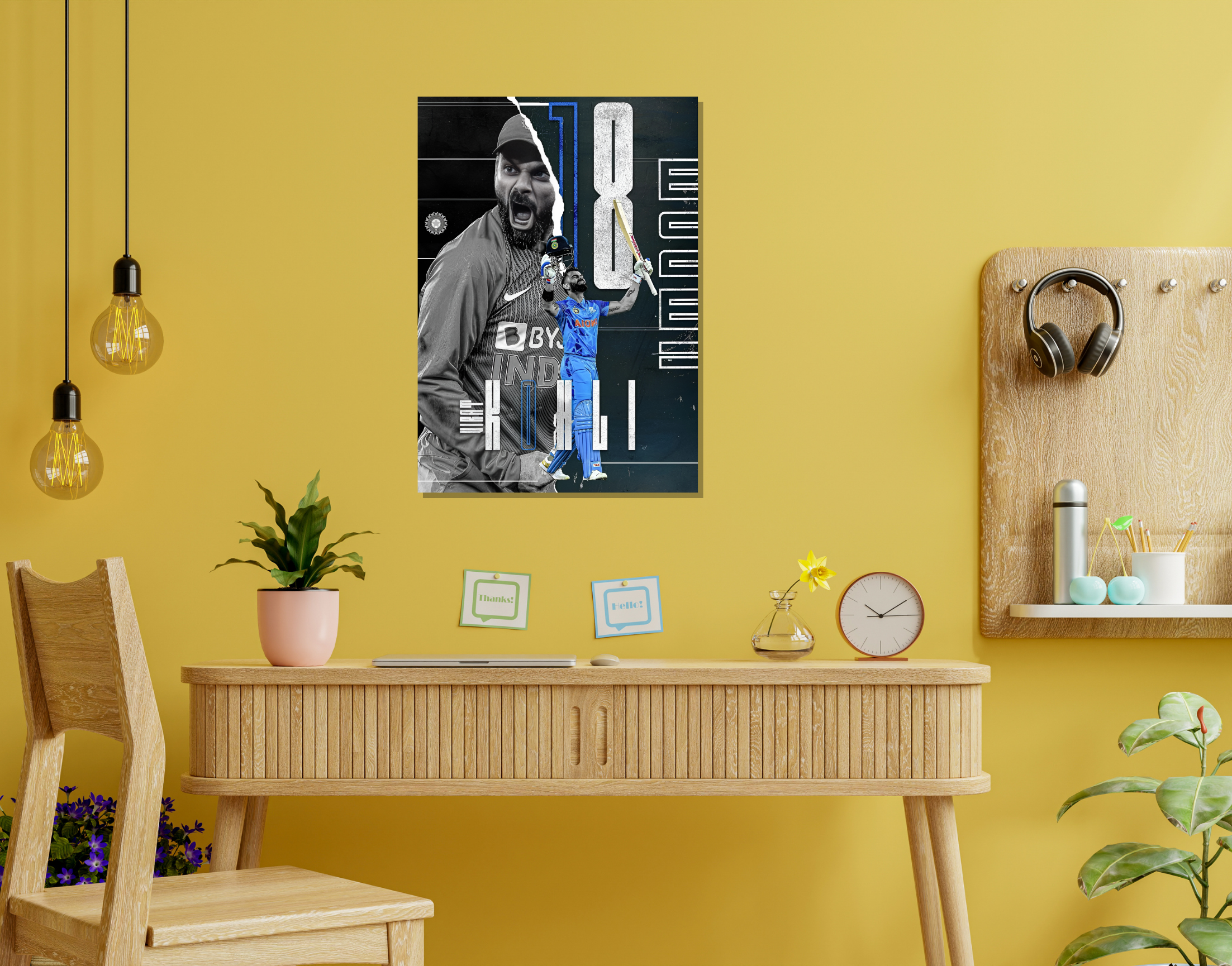 "Virat: The King #18"- Shiny & Sturdy Metallic Poster  Art That Pops & Sticks