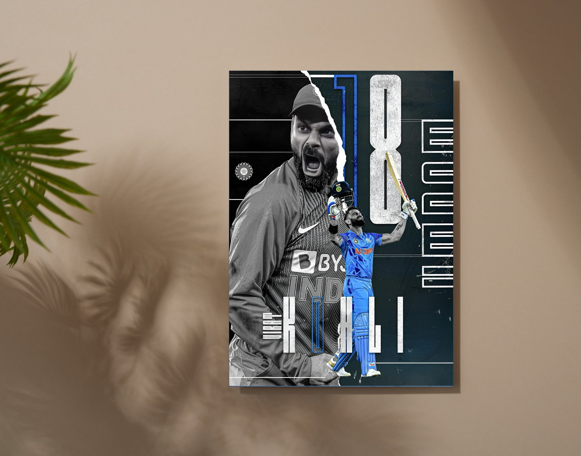 "Virat: The King #18"- Shiny & Sturdy Metallic Poster  Art That Pops & Sticks