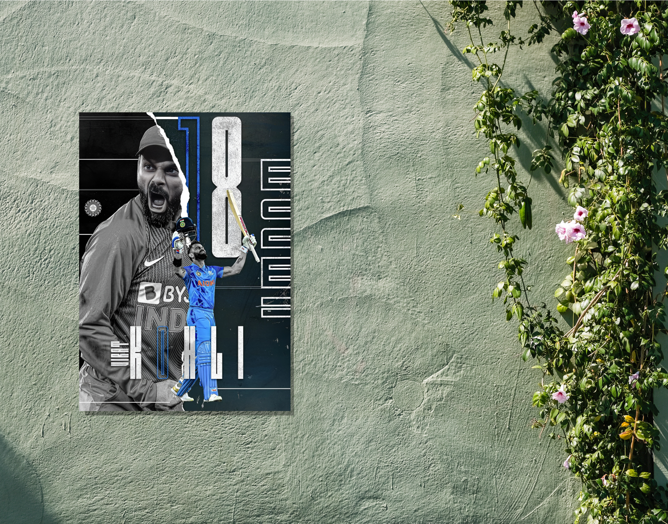 "Virat: The King #18"- Shiny & Sturdy Metallic Poster  Art That Pops & Sticks