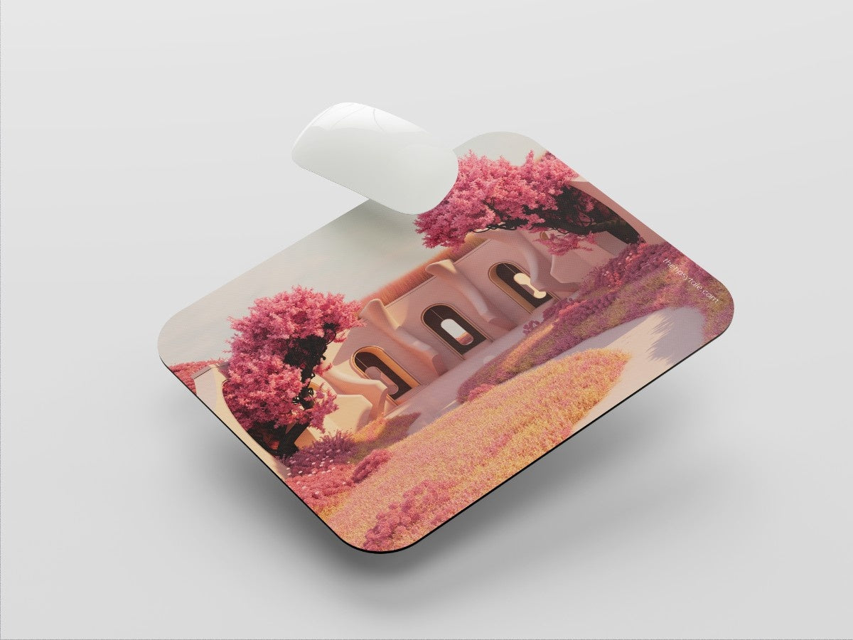 "PINK BLOSSOM VIEW" Mousepad Enhance Your Workspace with Style