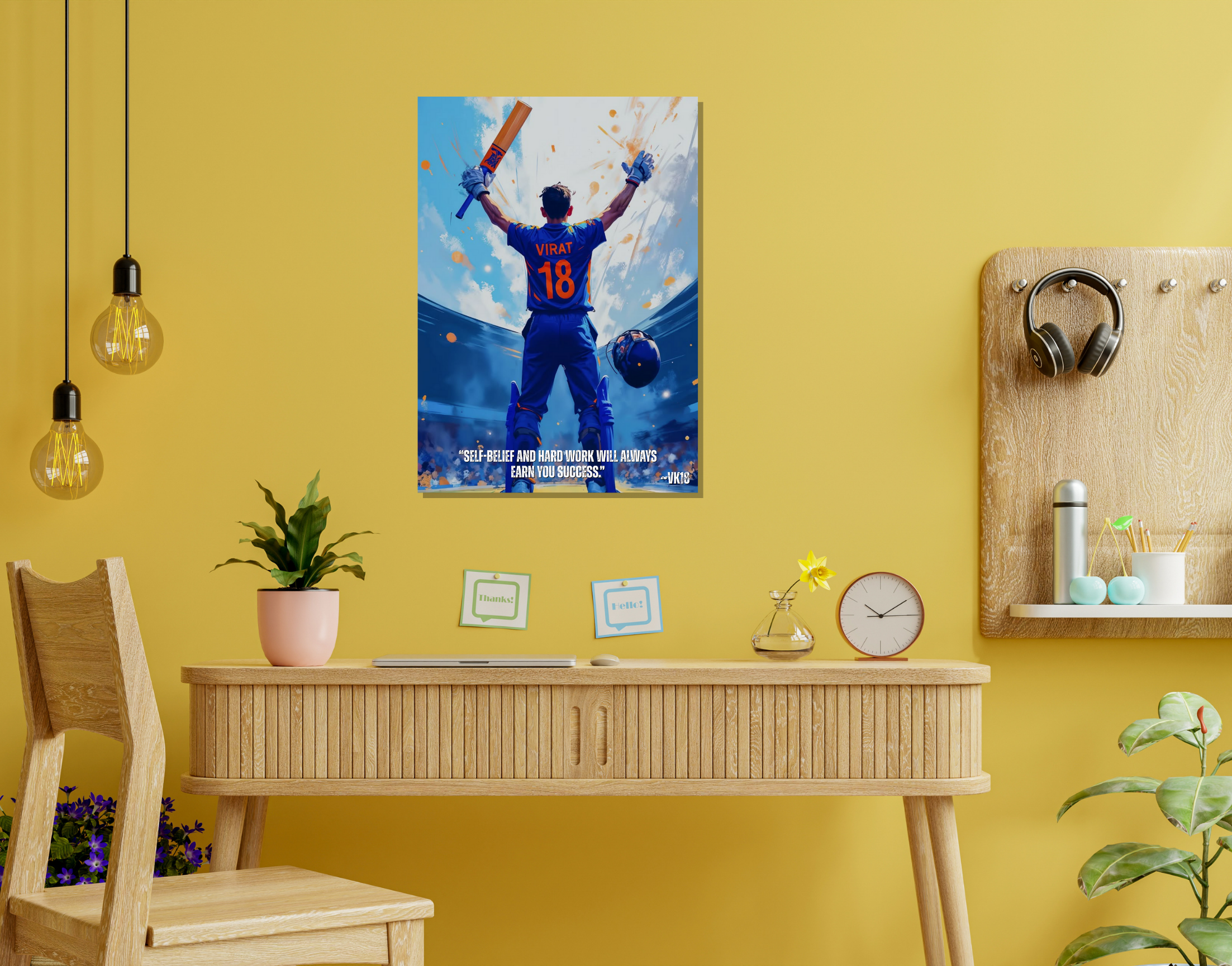 "No Luck, Just Grind – The Kohli Code"- Shiny & Sturdy Metallic Poster  Art That Pops & Sticks