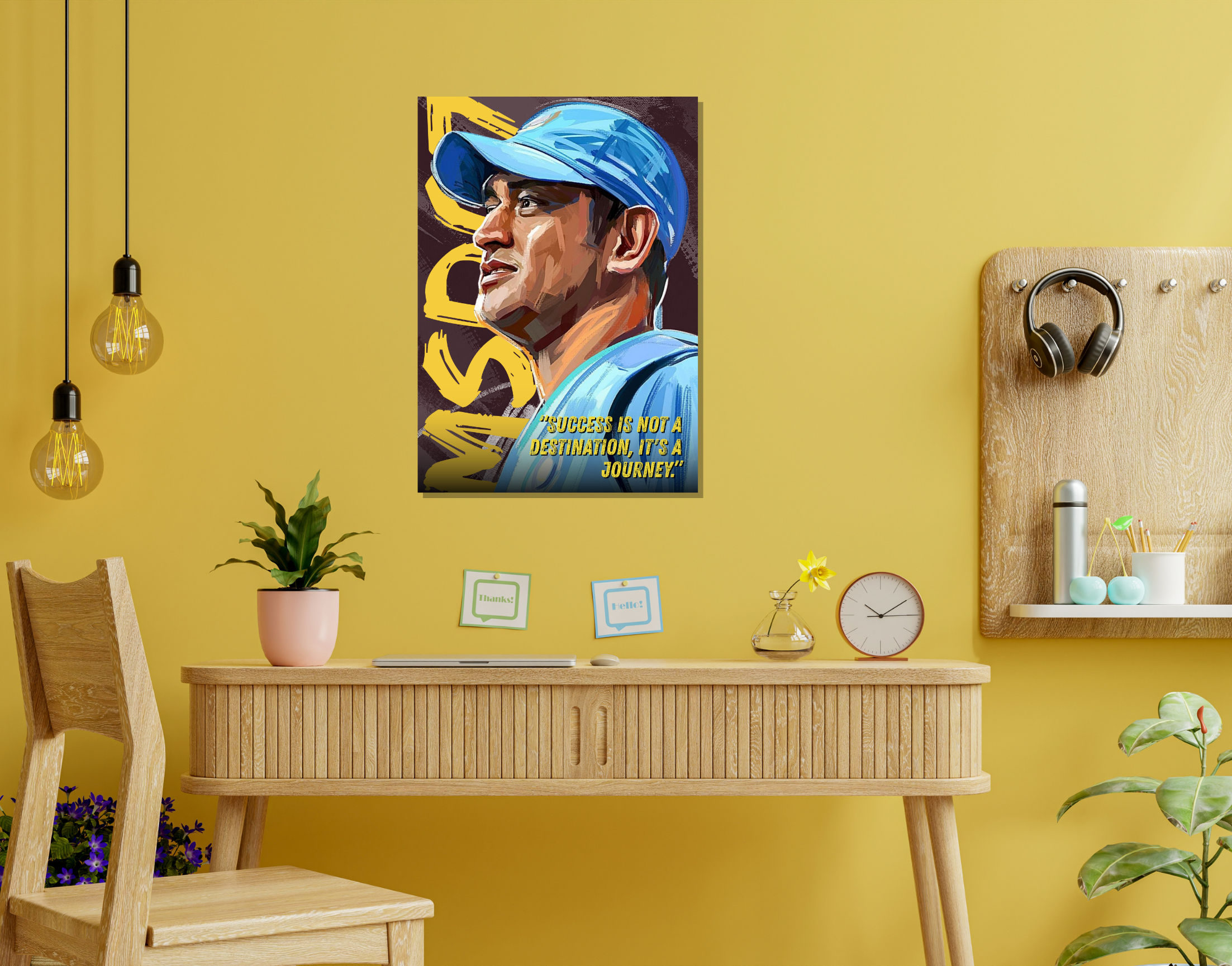 "Captain Cool’s Rule: Progress Over Praise"- Shiny & Sturdy Metallic Poster  Art That Pops & Sticks