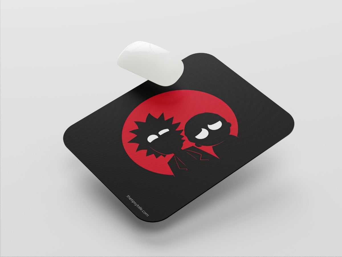 "SCARED RICK AND MORTY" Mousepad Enhance Your Workspace with Style