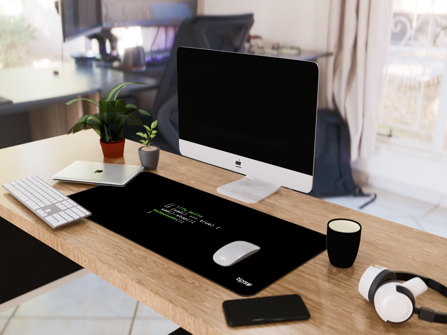 "CODE WITH A LIFE MOTTO" Gaming Mousepad- Elevate Your Gaming Experience