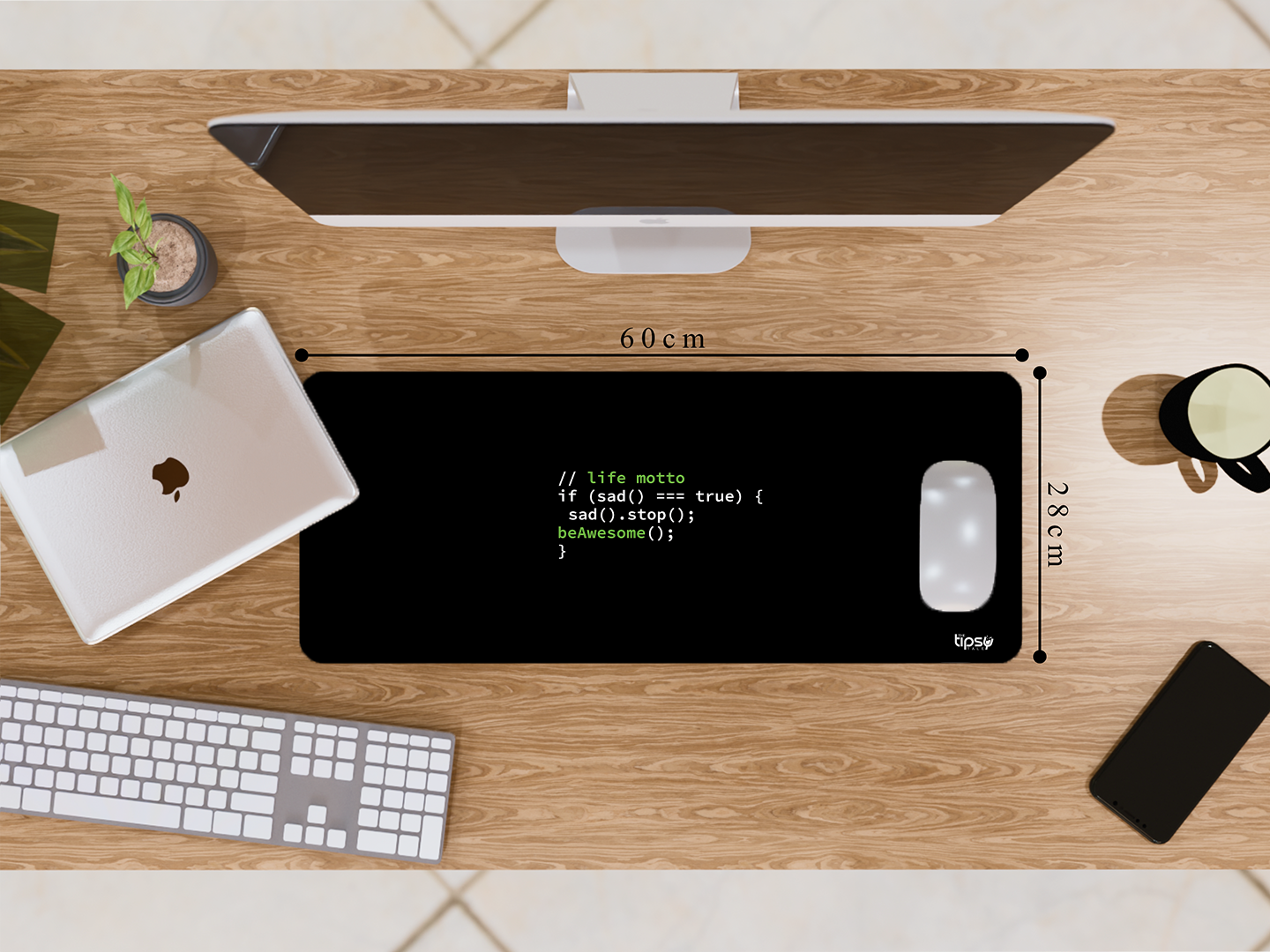 "CODE WITH A LIFE MOTTO" Gaming Mousepad- Elevate Your Gaming Experience
