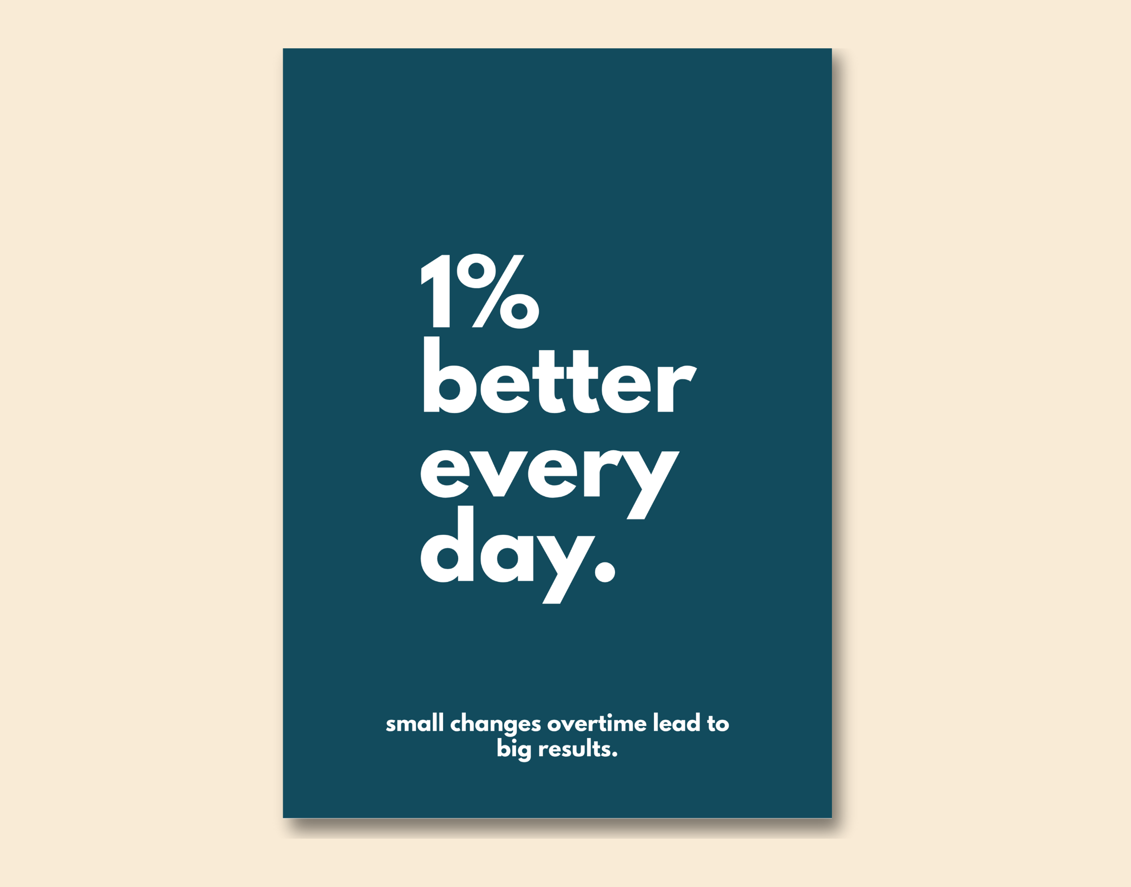 "1% BETTER EVERY DAY"- Shiny & Sturdy Metallic Poster  Art That Pops & Sticks