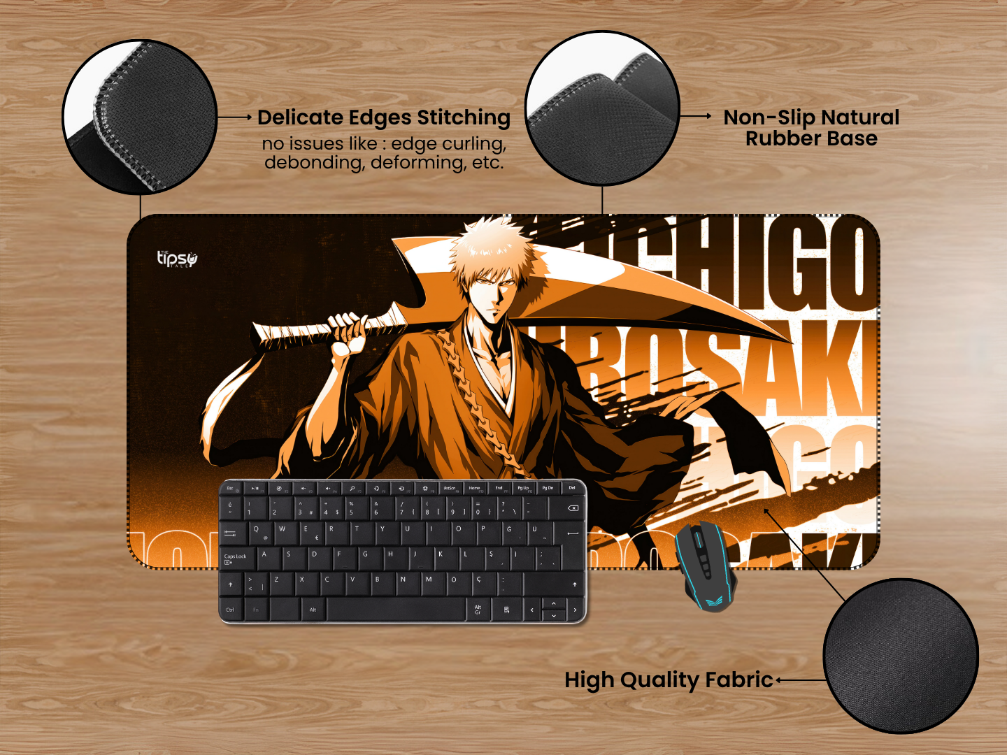"ICHIGO KUROSAKI : BLEACH #Anime Series" Gaming Mousepad Elevate Your Gaming Experience