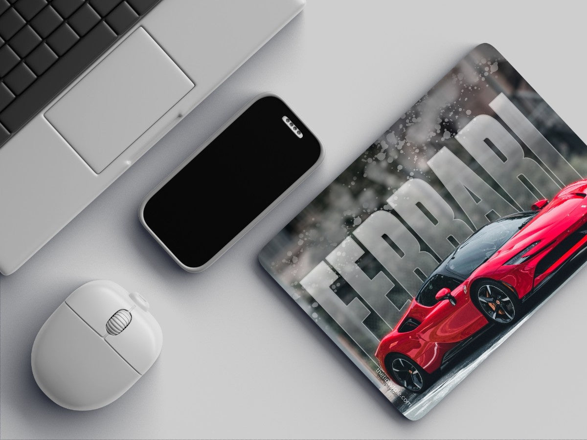 "Ferrari Redline" Mousepad Enhance Your Workspace with Style