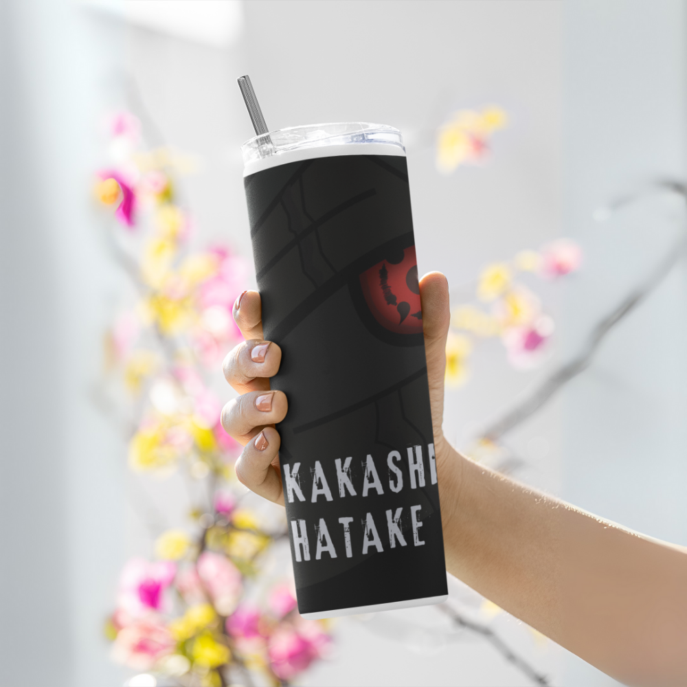 "kakashi hatake:Naruto" Tumbler with Metal Straw