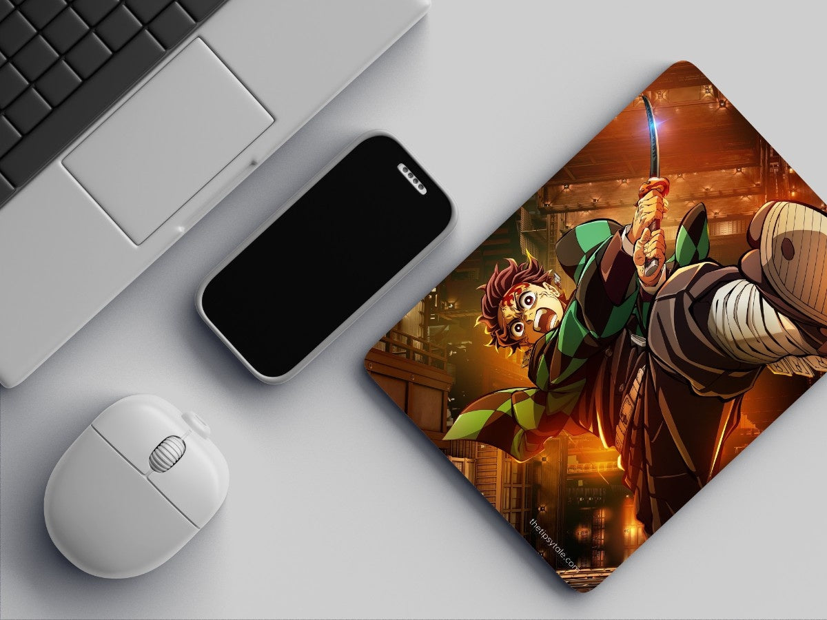 "Tanjiro Kamado- Last fall" Mousepad Enhance Your Workspace with Style