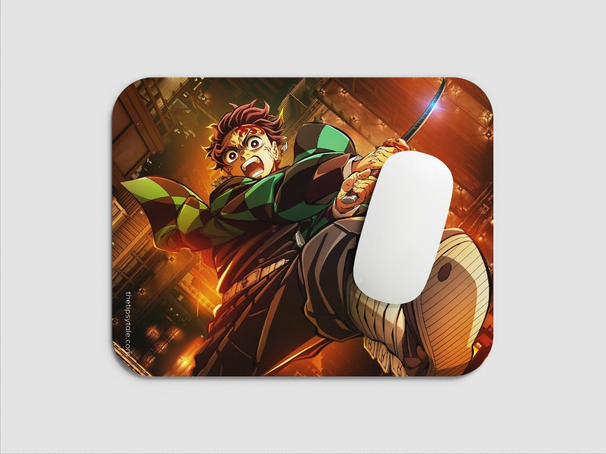 "Tanjiro Kamado- Last fall" Mousepad Enhance Your Workspace with Style