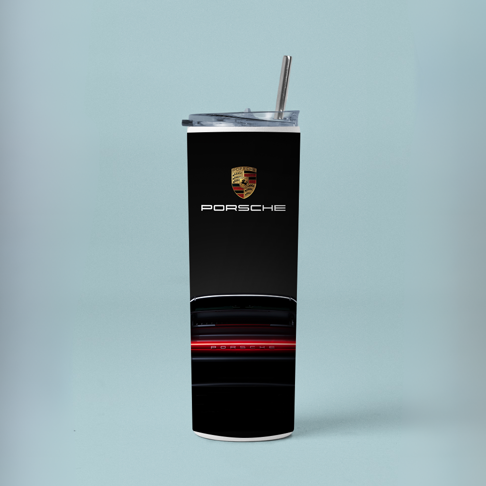 "Porsche: Car Edition" Tumbler with Metal Straw