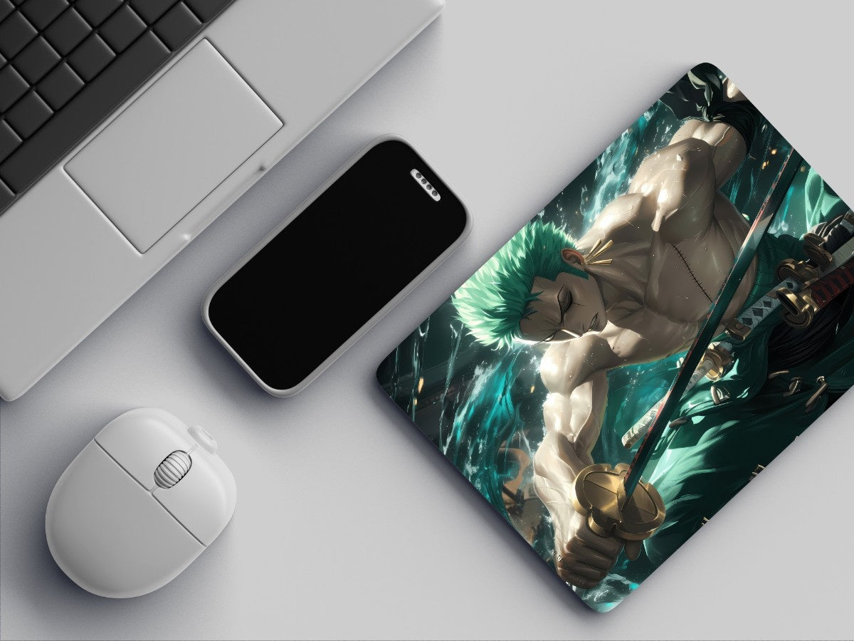 "Roronoa Zoro- Water fight" Mousepad Enhance Your Workspace with Style