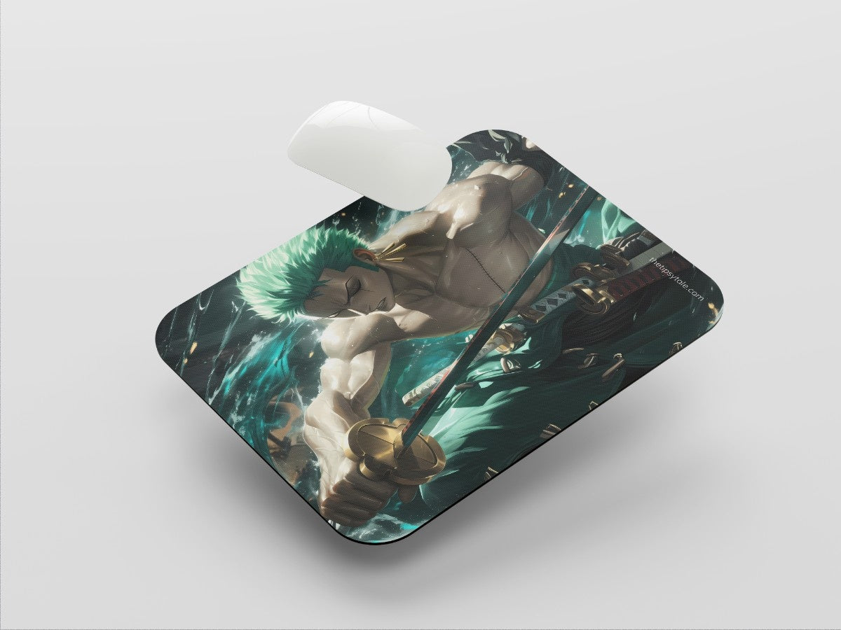 "Roronoa Zoro- Water fight" Mousepad Enhance Your Workspace with Style