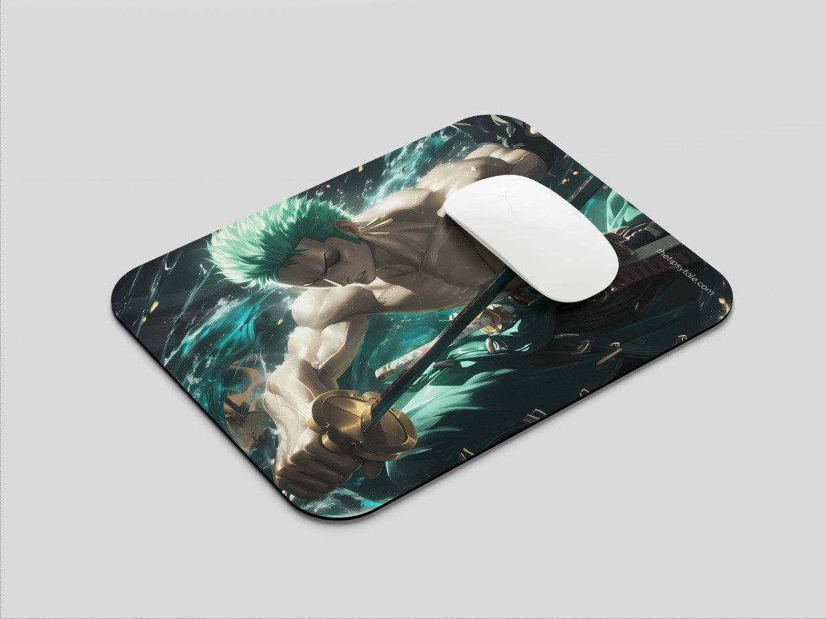 "Roronoa Zoro- Water fight" Mousepad Enhance Your Workspace with Style