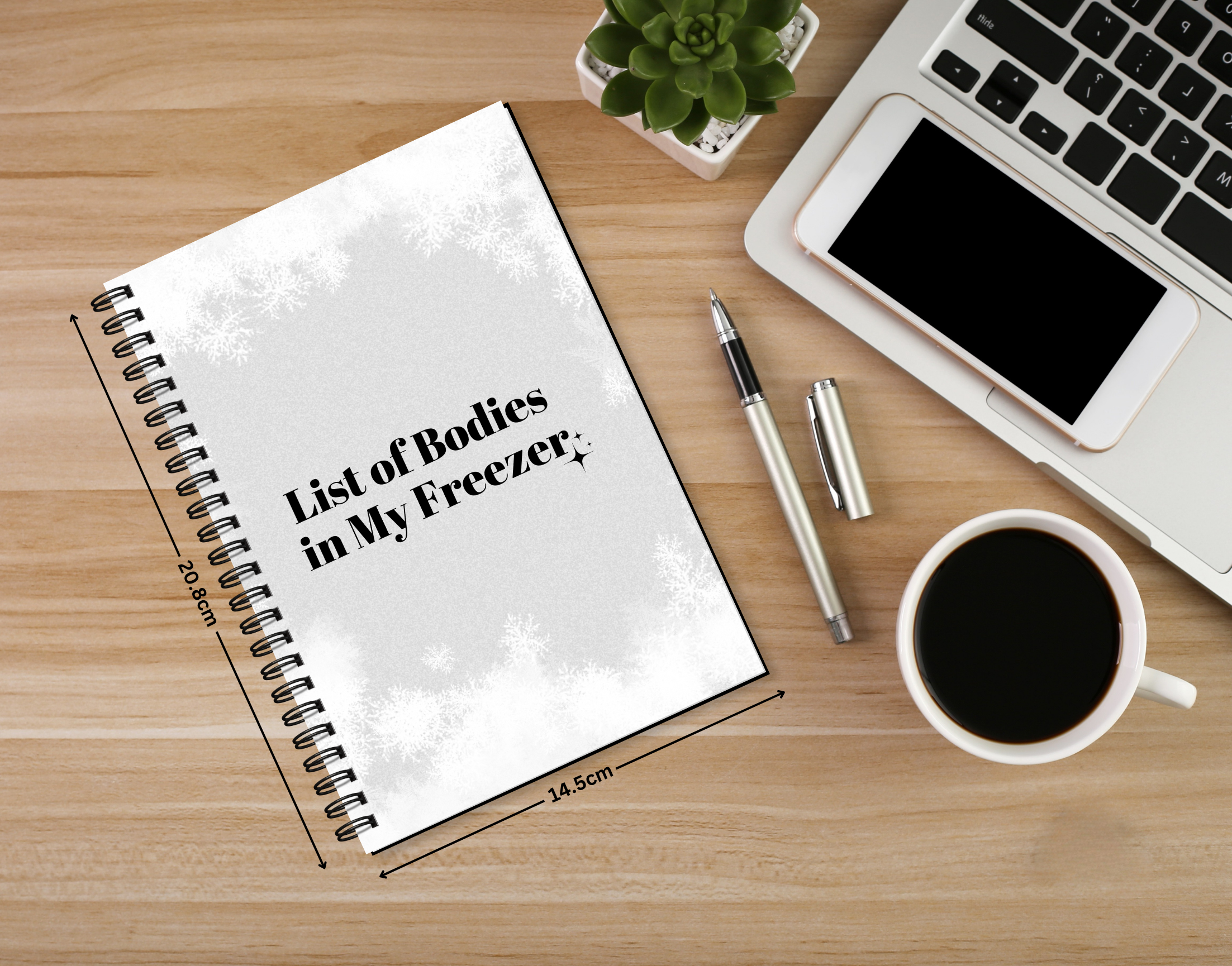 "LIST OF BODIES IN MY FREEZER" Elegant & Inspiring Diary for Daily Reflection