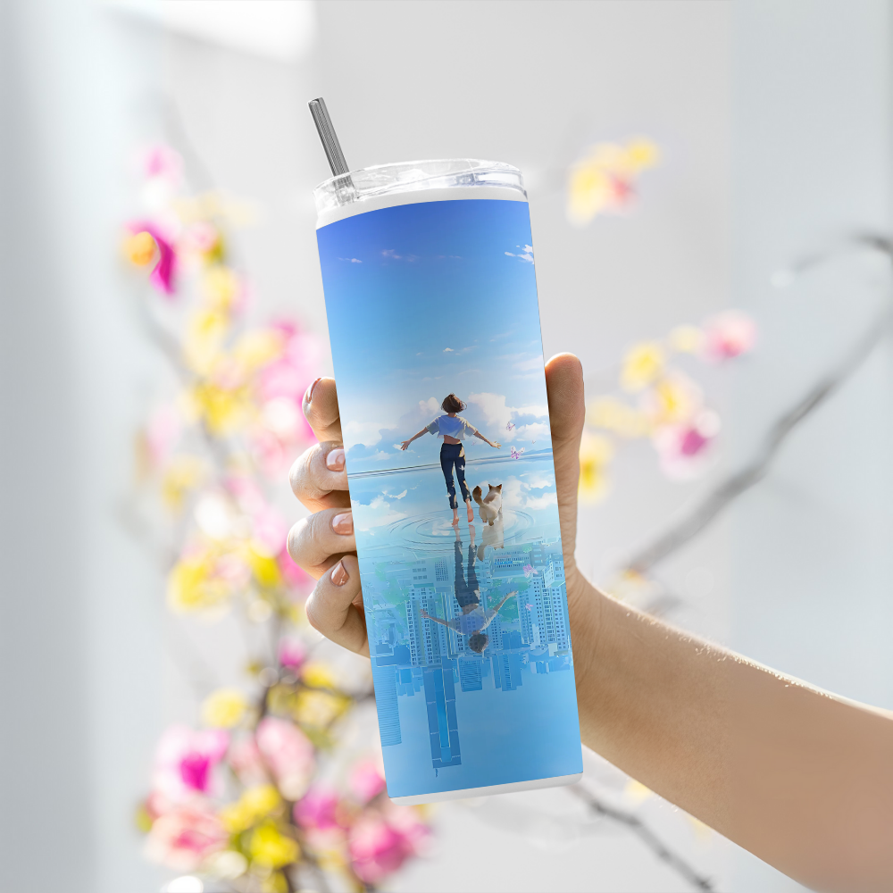 "Joy Walk" Tumbler with Metal Straw
