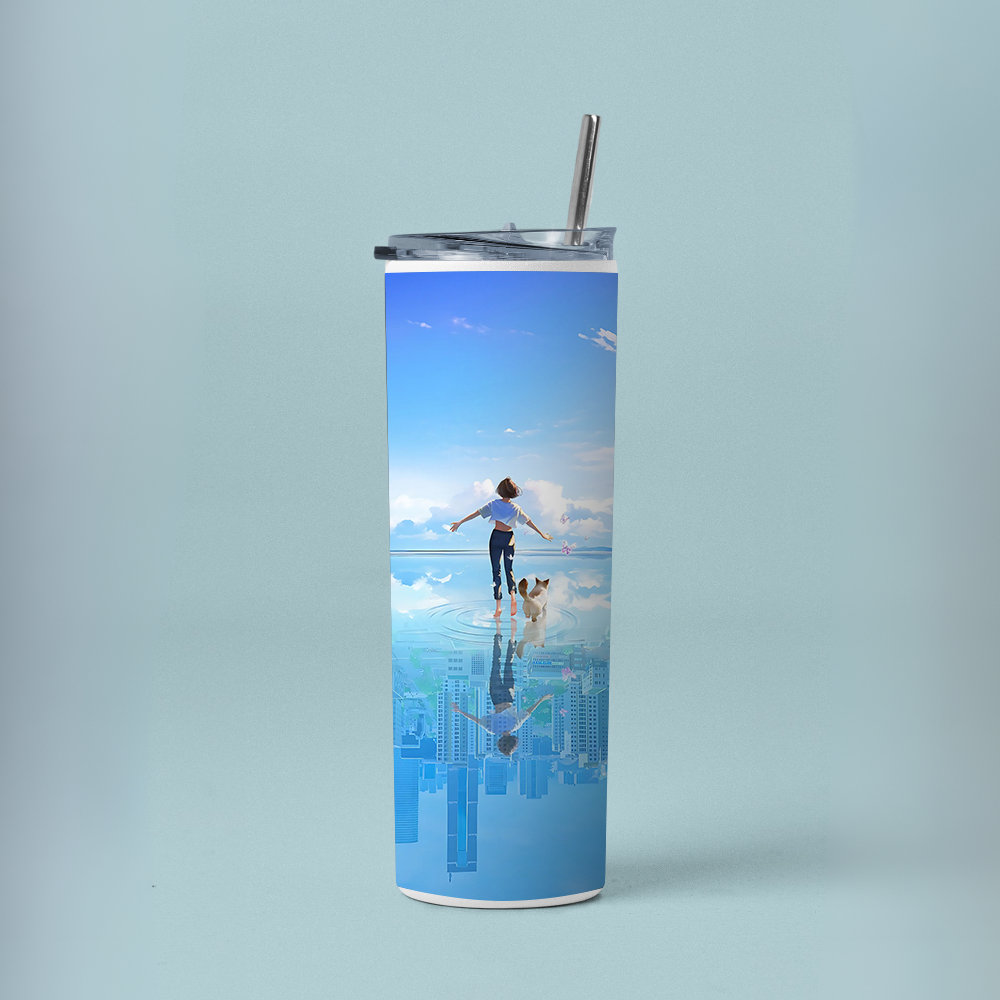 "Joy Walk" Tumbler with Metal Straw