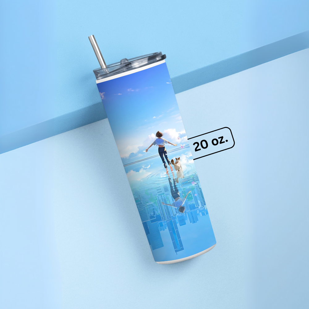 "Joy Walk" Tumbler with Metal Straw