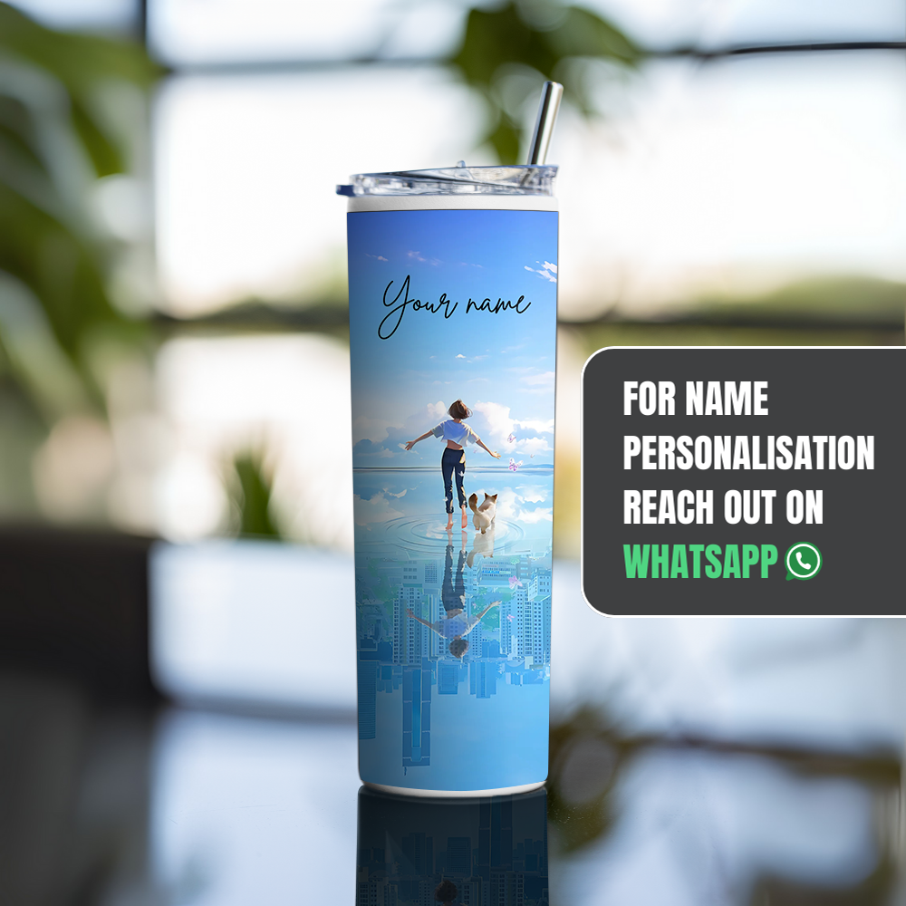 "Joy Walk" Tumbler with Metal Straw