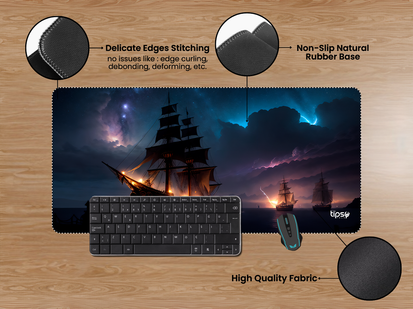 "In The Waves-Ship" Gaming Mousepad Elevate Your Gaming Experience