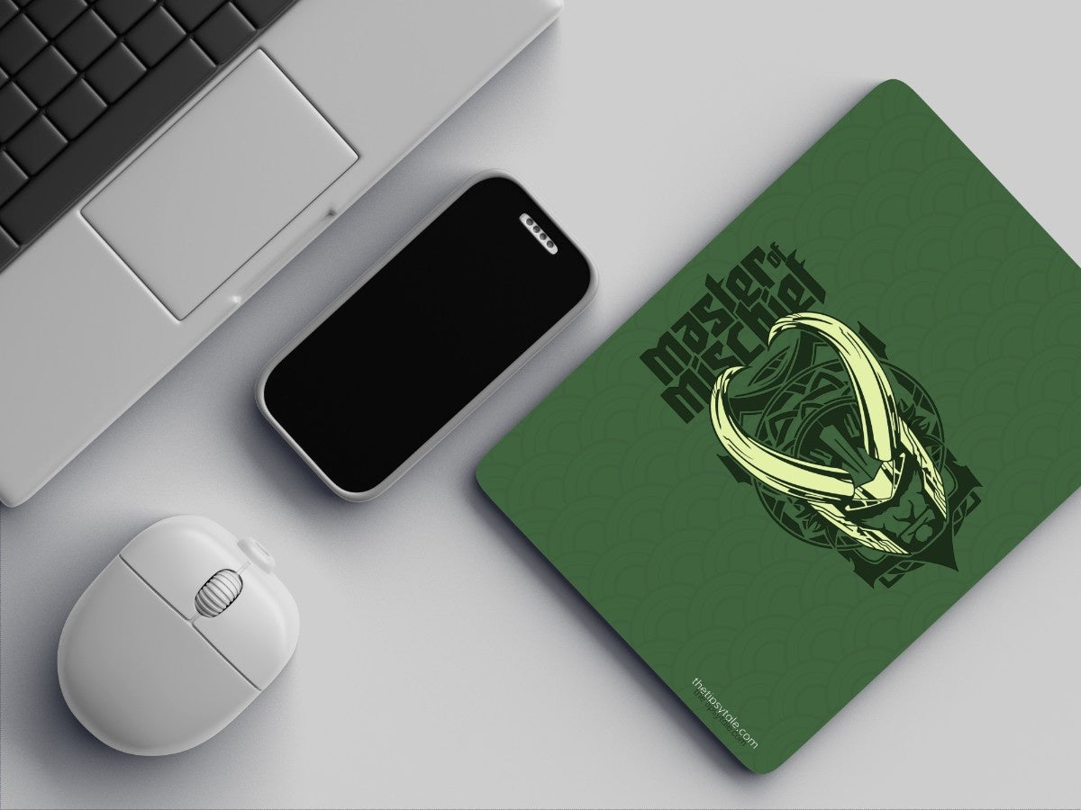 "MASTER OF MISCHIEF- LOKI" Mousepad Enhance Your Workspace with Style
