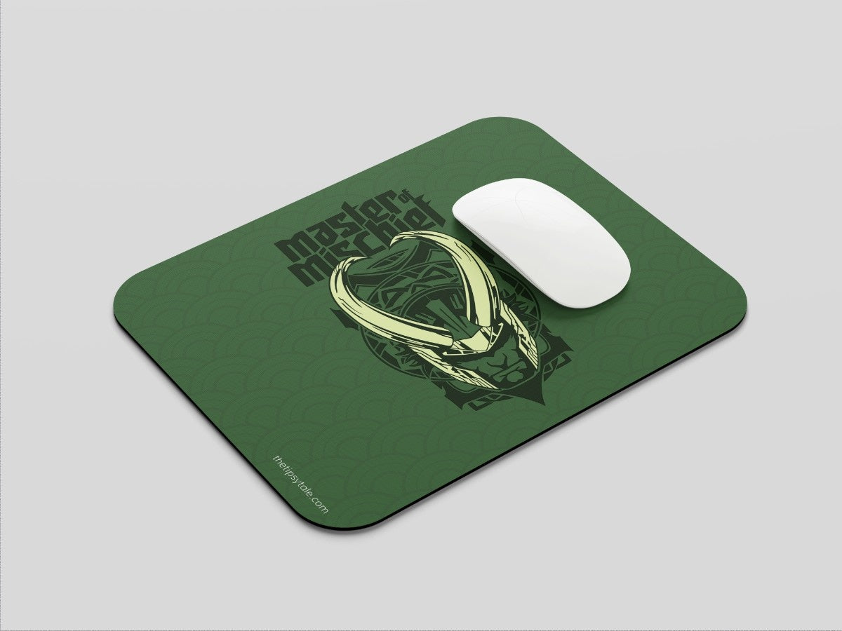 "MASTER OF MISCHIEF- LOKI" Mousepad Enhance Your Workspace with Style