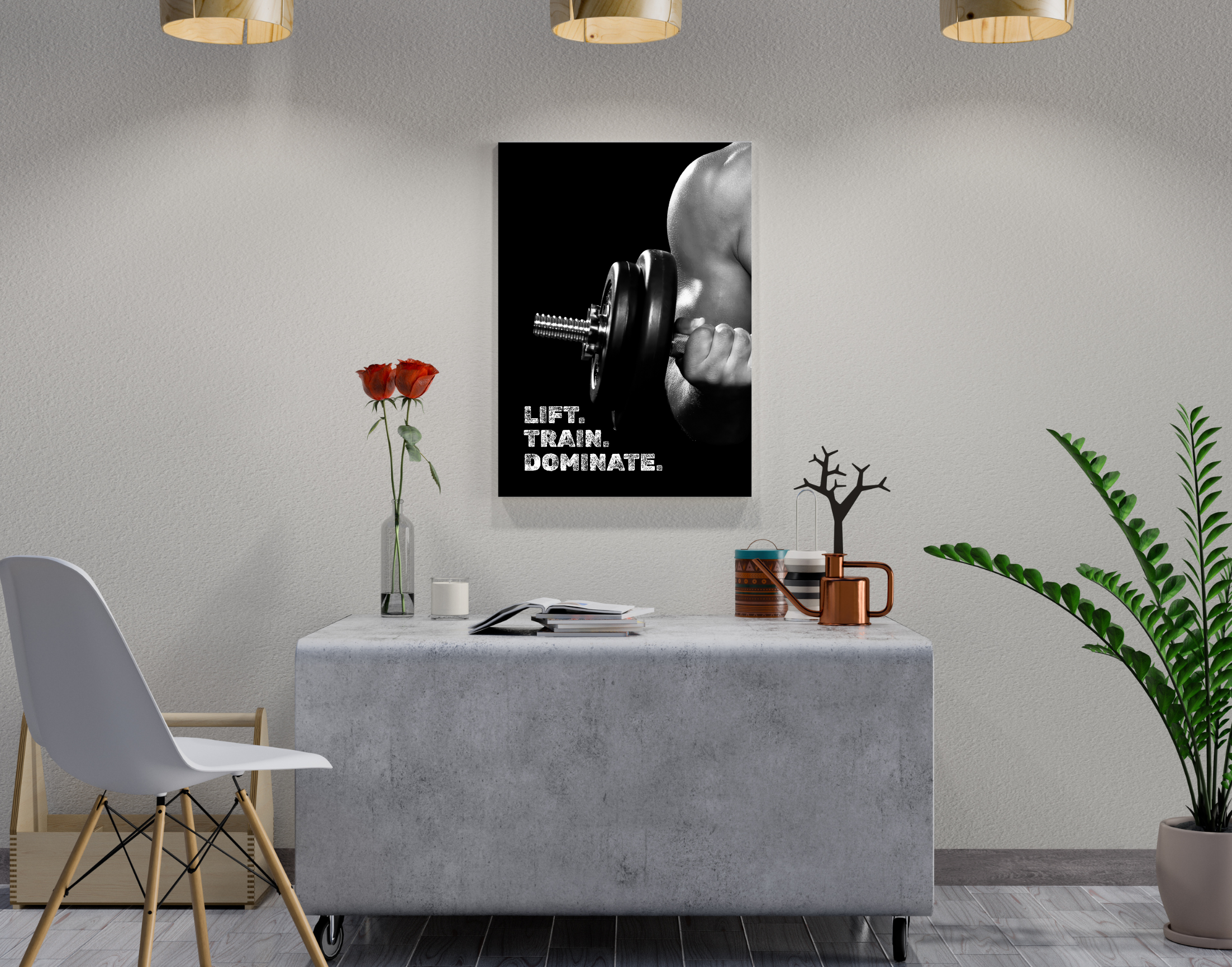 "Lift. Train. Dominate"- Shiny & Sturdy Metallic Poster  Art That Pops & Sticks