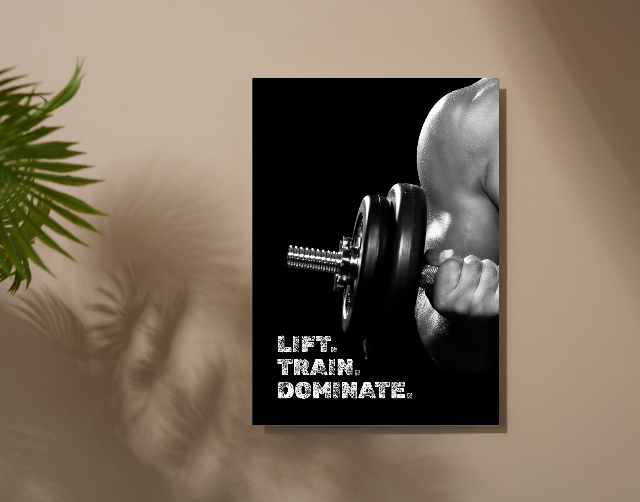"Lift. Train. Dominate"- Shiny & Sturdy Metallic Poster  Art That Pops & Sticks